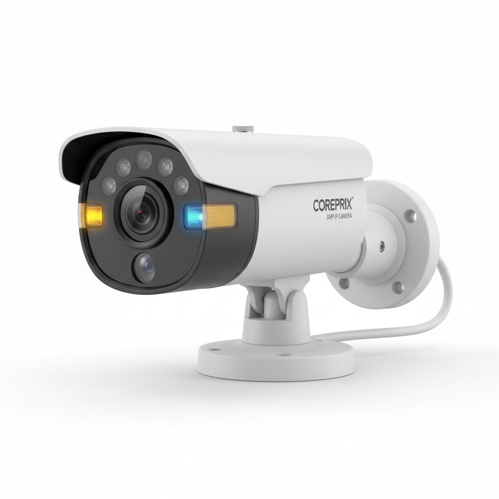 Coreprix 5MP IP Bullet Motion Siren Camera