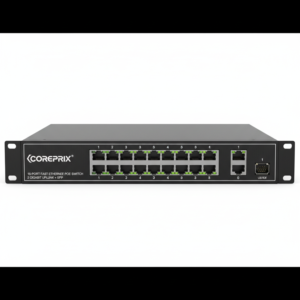 Coreprix 16 Port Fast Ethernet POE Switch